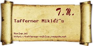 Tafferner Miklós névjegykártya
